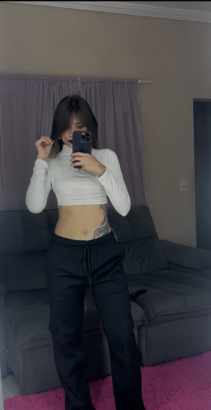 Calça Cargo Brim Preta